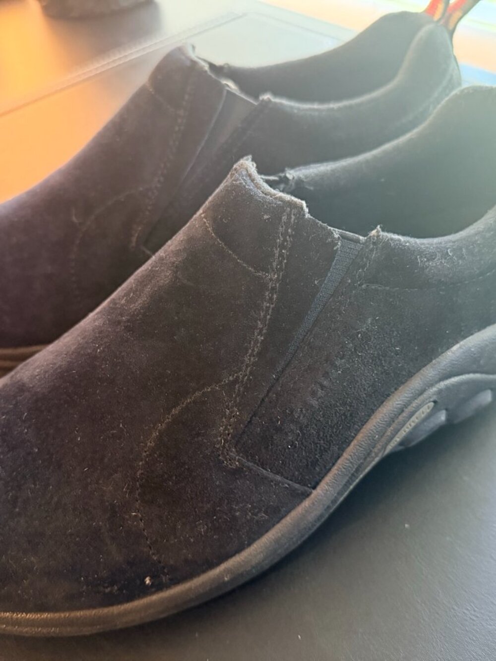 Merrell Jungle Moc Midnight Black Suede Slip On Shoes Mens 10 J60825